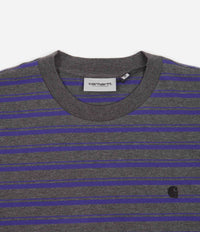 Carhartt Gleeson Stripe T-Shirt - Razzmic / Stormcloud Heather thumbnail