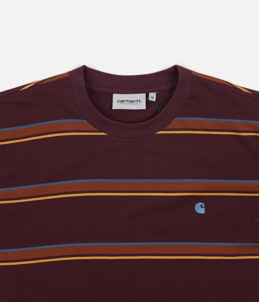 Carhartt Kent T-Shirt - Kent Stripe / Wine | Always in Colour