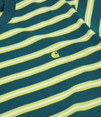 Carhartt Oakland Stripe T-Shirt - Moody Blue / Lime thumbnail