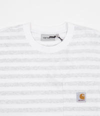 Carhartt Scotty Pocket Long Sleeve T-Shirt - Scotty Stripe / Ash Heather / White thumbnail