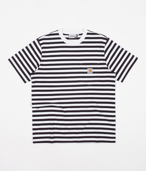 Carhartt Scotty Pocket T-Shirt - Scotty Stripe / Dark Navy / White