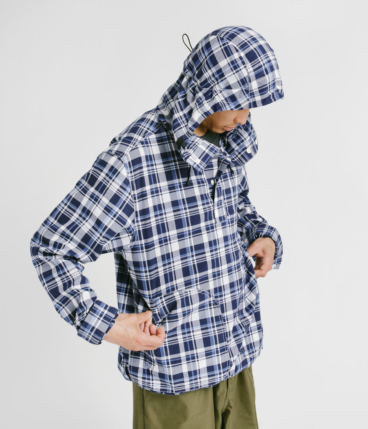 Cayl Light Cotton Hoodie - Blue Check | Always in Colour