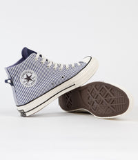 Converse CTAS 70's Hi Hickory Stripe Shoes - Washed Indigo / Egret / Black thumbnail