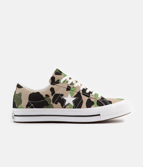 Converse One Star Ox Archive Print Remixed Shoes - Candied Ginger / Piquant Green