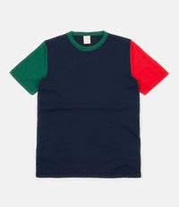 Country Of Origin Balance Repetition Knitted T-Shirt - Navy / Green / Red thumbnail