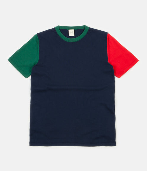 Country Of Origin Balance Repetition Knitted T-Shirt - Navy / Green / Red