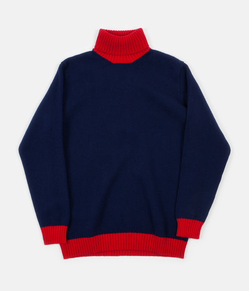 Country Of Origin Turtleneck Sweatshirt - Navy / Red