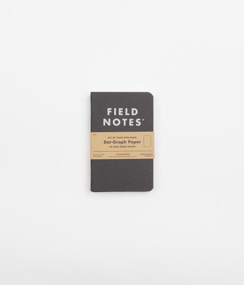 Field Notes Pitch Black Memo Books (3 Pack) - Dot Graph Paper