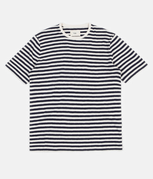 Folk Classic Stripe T-Shirt - Ecru / Navy