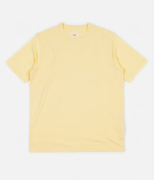 Folk Contrast Sleeve T-Shirt - Soft Yellow