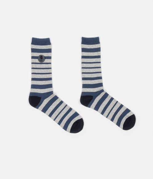 Folk Fade Socks - Denim Blue Stripe