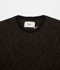 Folk Fine Stripe Long Sleeve T-Shirt - Black Caramel thumbnail