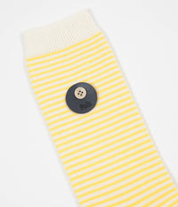 Folk Rib Stripe Socks - Soft Yellow thumbnail