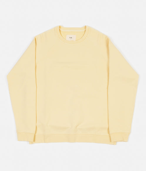 Folk Rivet Jersey Crewneck Sweatshirt - Soft Yellow