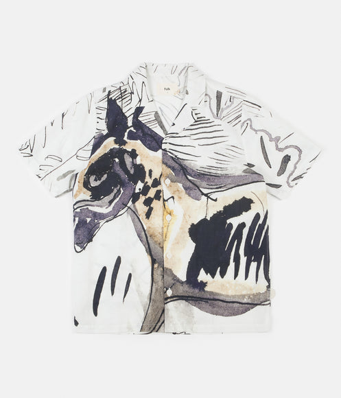 Folk Soft Collar Short Sleeve Shirt - Orpheus Print