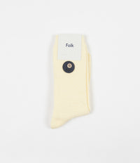 Folk Waffle Socks - Soft Yellow thumbnail