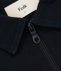 Folk Zip Through Shirt Jacket - Navy thumbnail