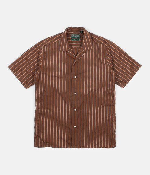 Gitman Vintage Camp Short Sleeve Shirt - Brown Stripe