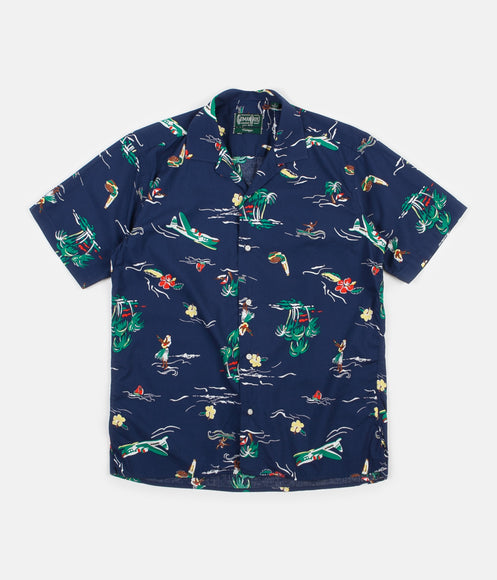 Gitman Vintage Camp Short Sleeve Shirt - Navy Surf & Turf