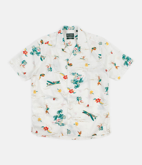 Gitman Vintage Camp Short Sleeve Shirt - White Surf & Turf