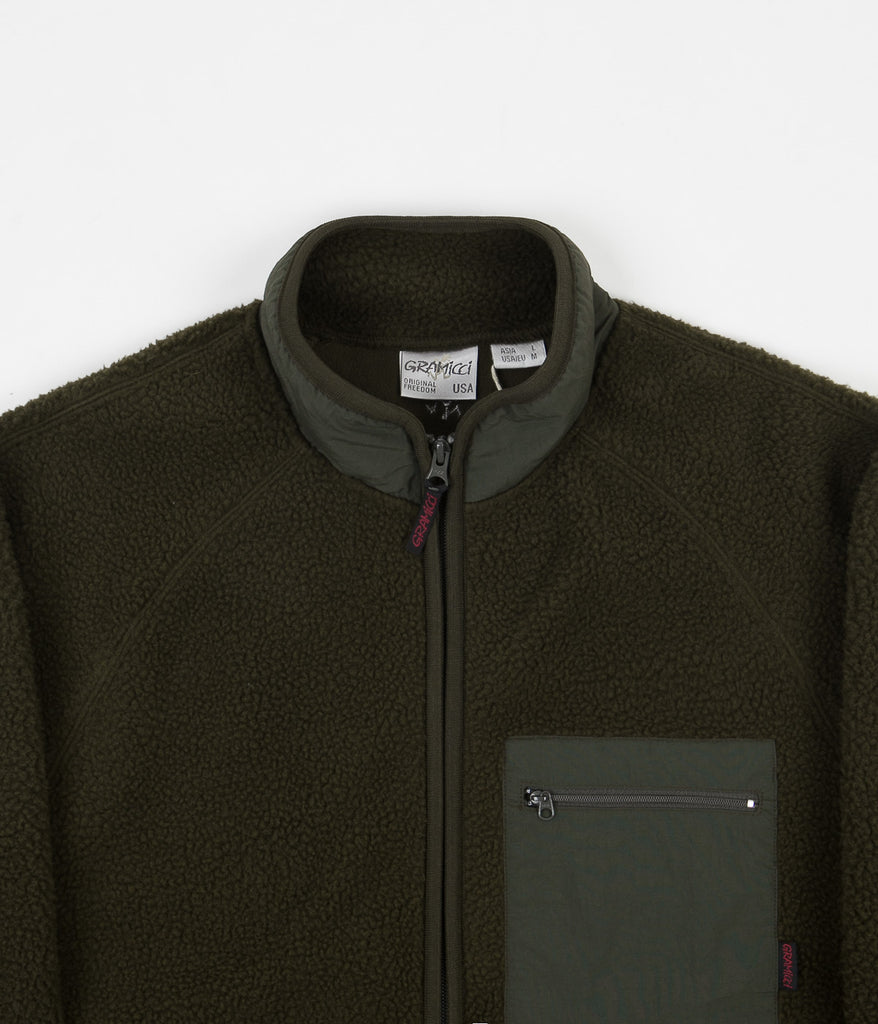 Gramicci Boa Fleece Jacket - Olive | Always in Colour