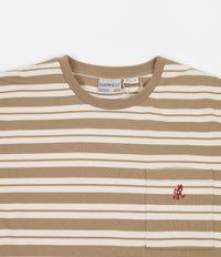 Gramicci One Point Striped Long Sleeve T-Shirt - Brown / Ivory thumbnail