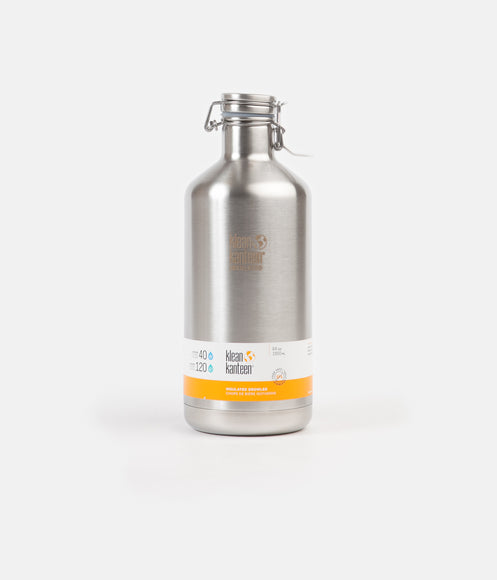 Klean Kanteen Growler 1900ml Insulated Swing Lok Flask - Brushed Stainless