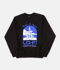 Lo-Fi Dream Peace Crewneck Sweatshirt - Black thumbnail