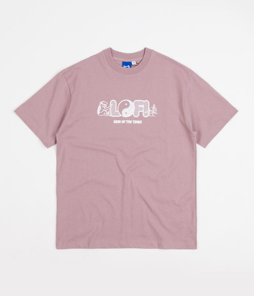 Lo-Fi Sign Of The Times T-Shirt - Washed Berry