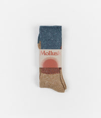 Mollusk Twist Crew Socks - Rust / Blue thumbnail