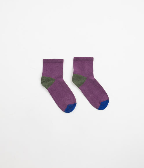 Mollusk Womens Color Block Socks - Huckleberry