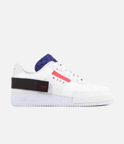 Nike Air Force 1 Type Shoes - Summit White / Red Orbit - White - Black