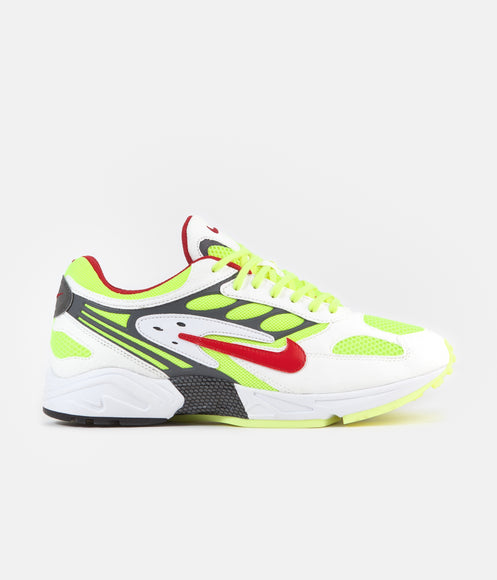 Nike Air Ghost Racer Shoes - White / Atom Red - Neon Yellow - Dark Grey
