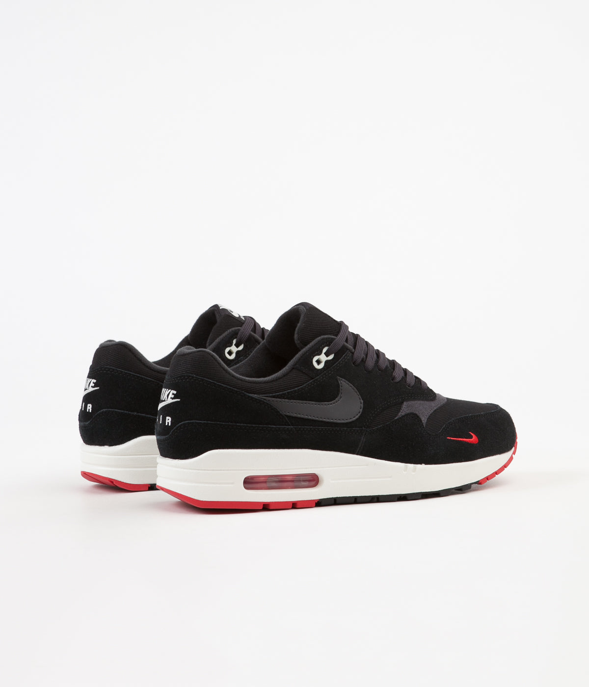Nike air max 1 premium black oil grey university red sail Outlet