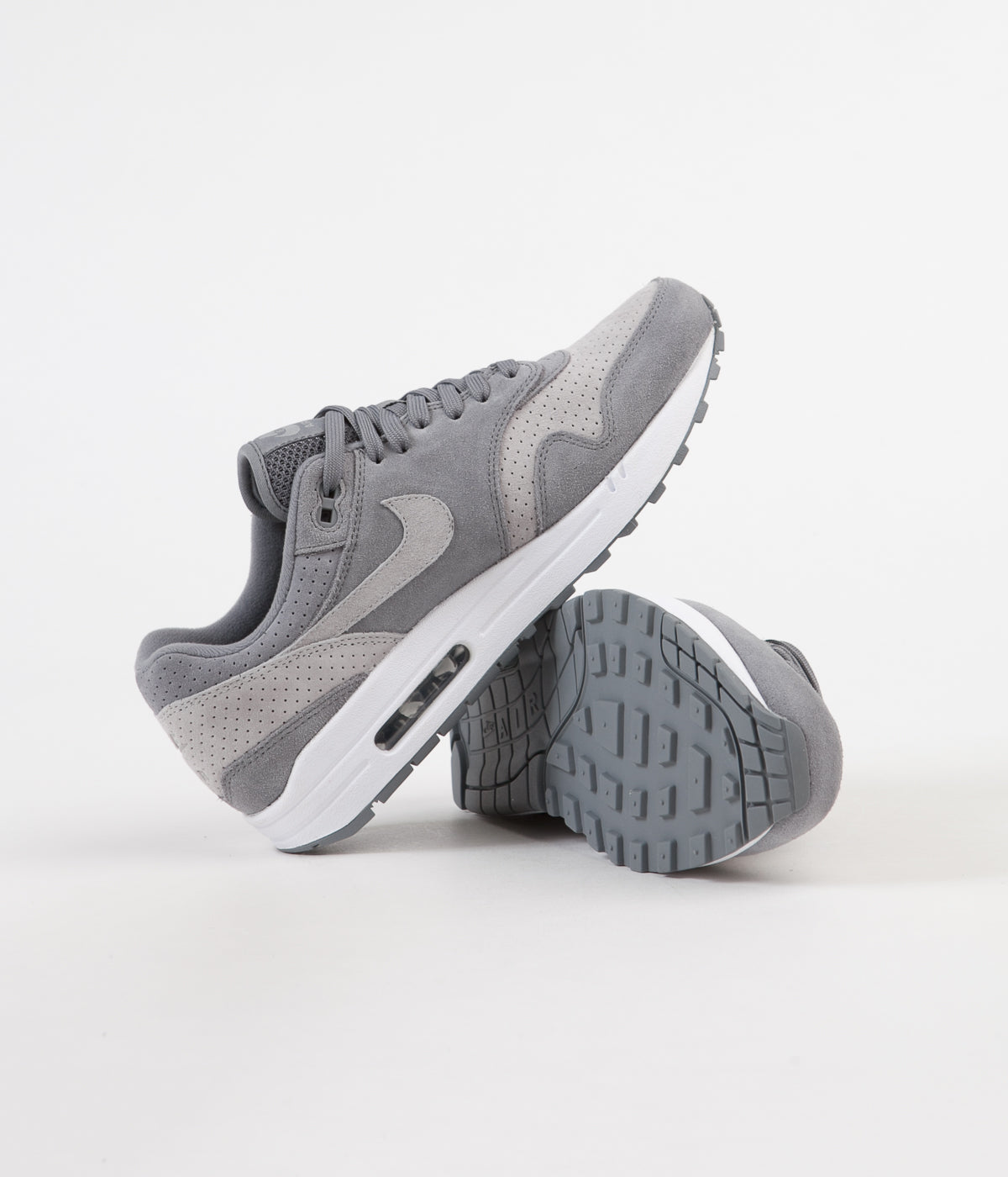 Nike Air Max 1 Premium Shoes Cool Grey Wolf Grey White Always in Colour