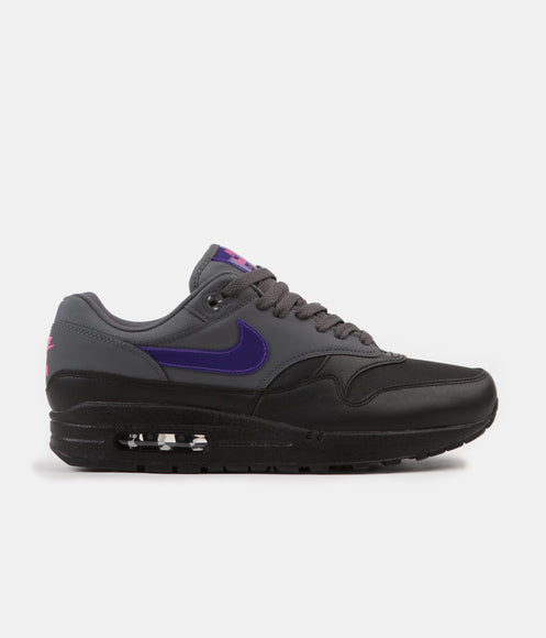 Nike Air Max 1 Shoes - Dark Grey / Fierce Purple - Black - Pink Blast