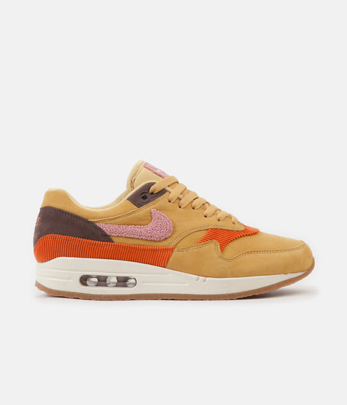 Nike Air Max 1 Shoes - Wheat Gold / Rust Pink - Baroque Brown