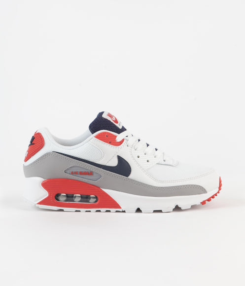 Nike Air Max 90 Shoes - Summit White / Thunder Blue - Cement Grey