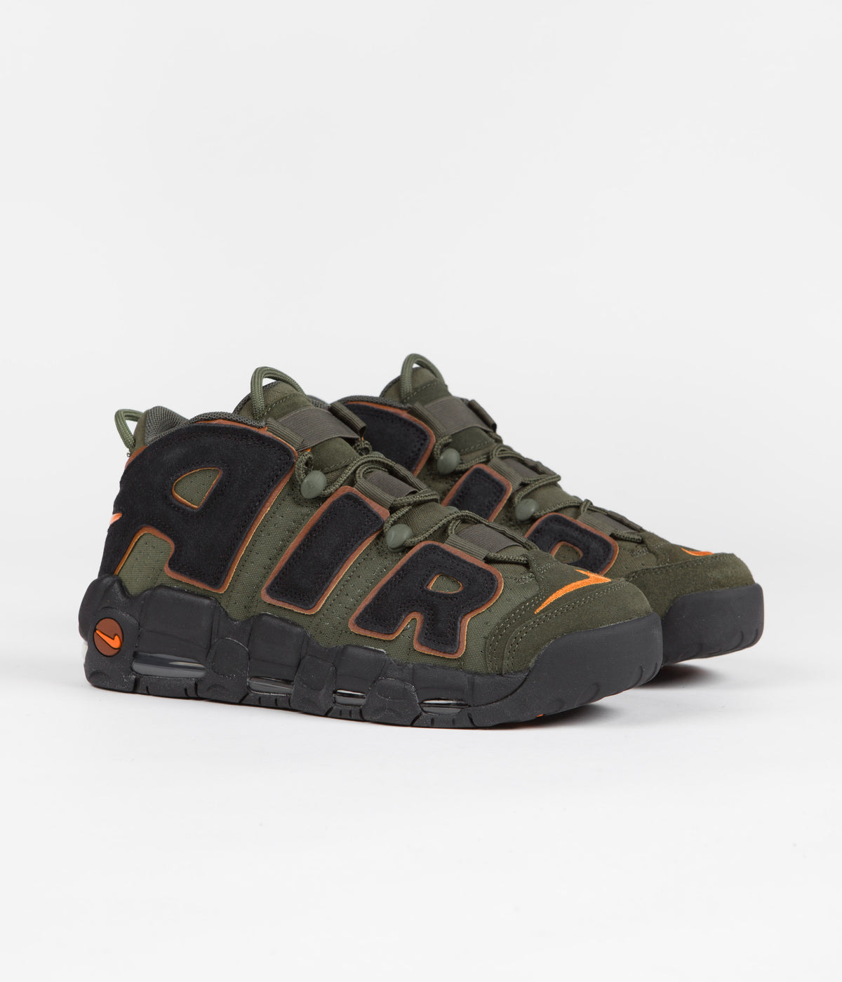 Nike Air More Uptempo 96 Shoes Cargo Khaki Black Pecan Alpha Always in Colour
