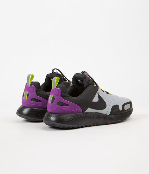 Nike Air Pegasus A/T Shoes in Anthracite and Black and Wolf Grey - Hyper Violet