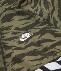Nike AOP VW Swoosh Woven Half Zip Jacket - Medium Olive / White / White thumbnail