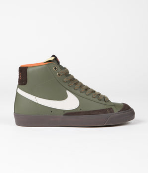 Nike Blazer Mid '77 Vintage Shoes - Army Olive / Summit White - Campfire Orange