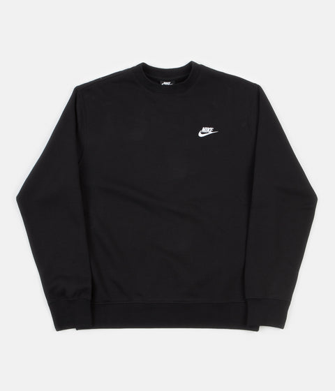 Nike Club Crewneck Sweatshirt - Black   White 