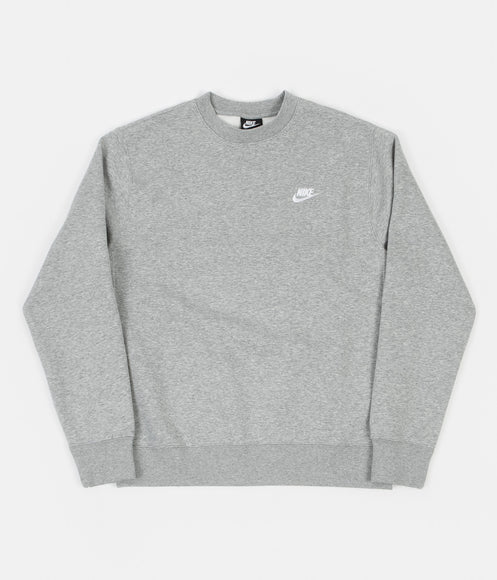 Nike Club Crewneck Sweatshirt - Dark Grey Heather / White