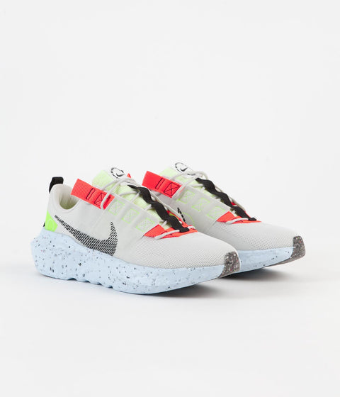 Nike Crater Impact Shoes in Light Bone and Black and Stone - Volt