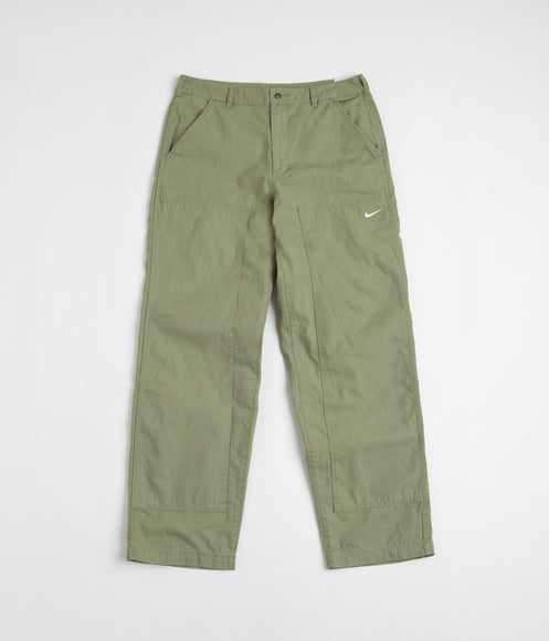 Nike Double Panel Unlined Pants - Oil Green / White