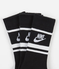 Nike Essential Stripe Crew Socks (3 Pack) - Black / White thumbnail