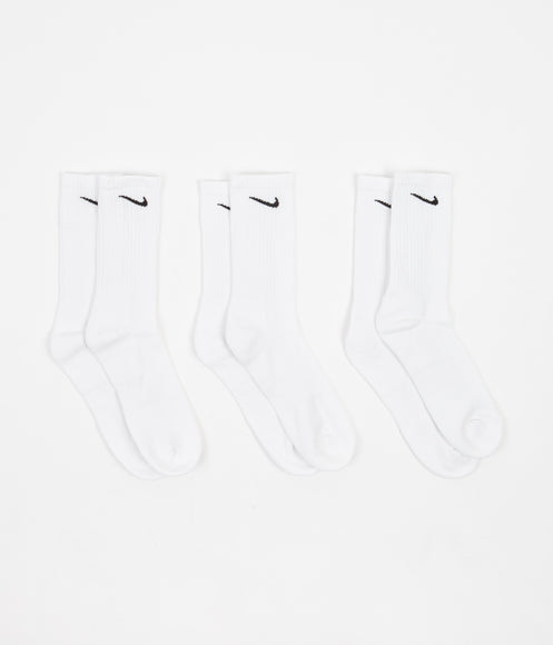 Nike Everyday Cushioned Training Crew Socks (3 Pair) - White / Black