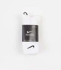 Nike Everyday Cushioned Training Crew Socks (3 Pair) - White / Black thumbnail