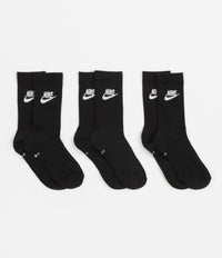 Nike Everyday Essential Crew Socks (3 Pair) - Black / White / Black thumbnail